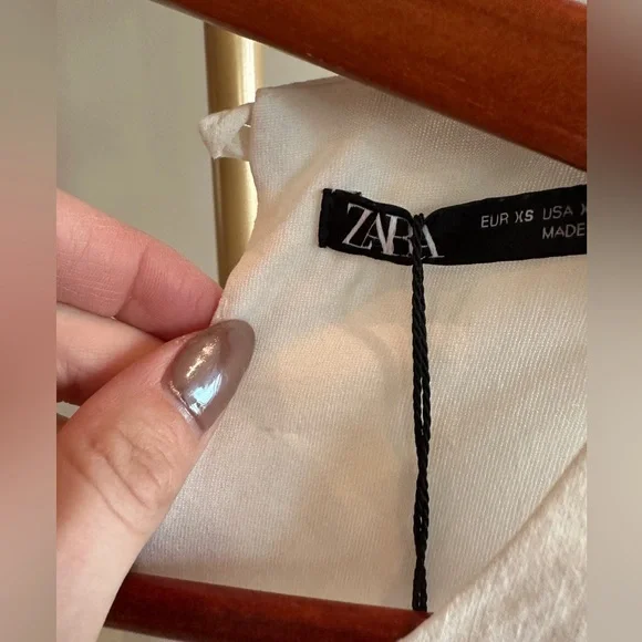 ZARA Linen-Look Cropped Tank Top – White – Size XS - Picture 3 of 7